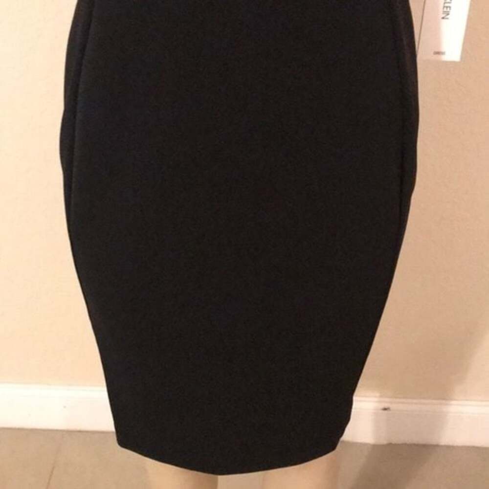 NWT Calvin Klein Classic Black Midi Tulip Sleeve Dress Sz 6 - Picture 13 of 15